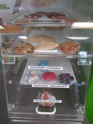 Not labeled but everythings vegan at Living Right Health Bar in Naugatuck