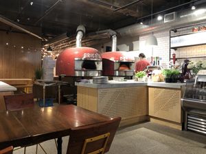 Inside at Brigade Pizzeria in Montreal