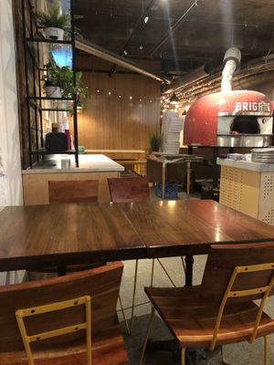 Inside at Brigade Pizzeria in Montreal