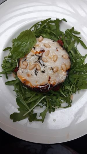 Stuffed mushroom with vegan cheese and red pesto at Milano - Dawson St in Dublin