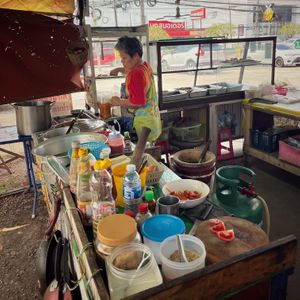 The "kitchen" at the front of the eatery at Tian Sin in Rayong