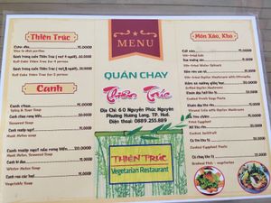 Menu at Hue Tui in Hue