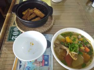 We had 4 tasty dishes and 2 coffees for 85'000 at Hue Tui in Hue