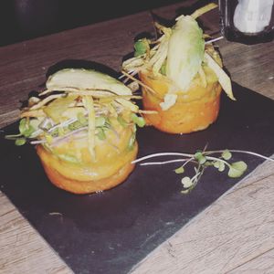 Sweet Potato souffle at Amazonia Cocktails and Kitchen in Copenhagen