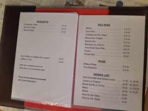 Menu at Kowloon Rest in 