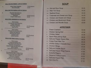 Menu at Kowloon Rest in 