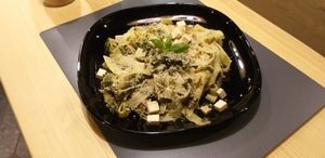 Pasta with pesto  at Vegan Heaven in Lublin
