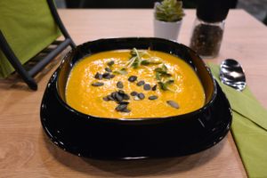 Pumpkin soup at Vegan Heaven in Lublin