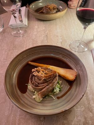 Buckwheat mushroom with parsnip and red wine mushroom gravy (this was not good)  at Bonboon in Amsterdam