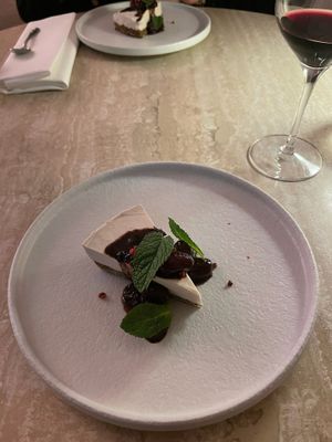 Savoury garlic cheesecake (this wasn’t an enjoyable dish)  at Bonboon in Amsterdam