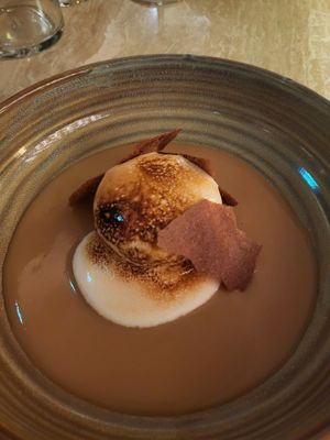 Dessert

Polenta cake with rooibos citrus syrup – rooibos custard – rooibos meringue –
cinnamon tuiles. at Bonboon in Amsterdam