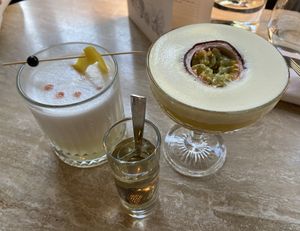 Zuidam sour (fresh and sweet) and Lady martini (sweet, but tasty). Zuidam sour was my fave cocktail. at Bonboon in Amsterdam