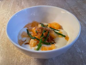 Pre-dessert - yoghurt, samphire, ginger granita at Bonboon in Amsterdam