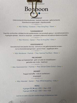 Menu August 2024  at Bonboon in Amsterdam