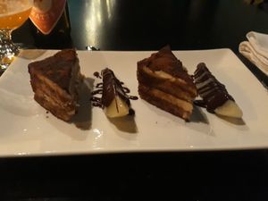 Dessert at Bonboon (8.5€) : tiramisu | pear | vanilla | chocolate sauce (reaaaaally good tiramisu, one of the best I've ever tried) at Bonboon in Amsterdam