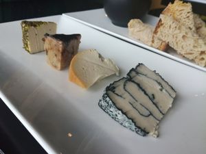 Cheese platter with plant based cheeses at Bonboon in Amsterdam