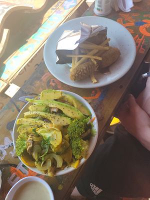 Falafel con ensalada at Namaste Vegan Food in Guatape