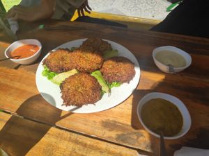 Croquetas - really yummy at Namaste Vegan Food in Guatape