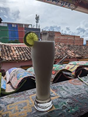 Limonada de coco at Namaste Vegan Food in Guatape