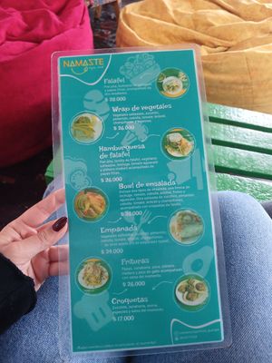 Menú at Namaste Vegan Food in Guatape