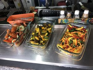 Salad bar at Namaste Vegan Food in Guatape