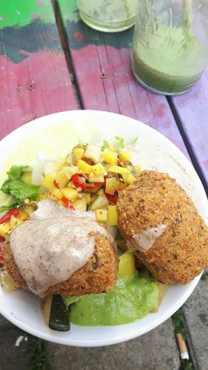 salad bowl with falafel at Namaste Vegan Food in Guatape