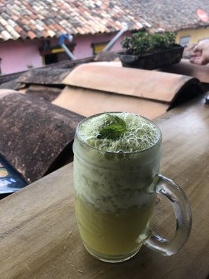 Yummy fresh shake￼ at Namaste Vegan Food in Guatape