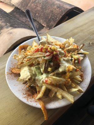Some fancy ass fries at Namaste Vegan Food in Guatape