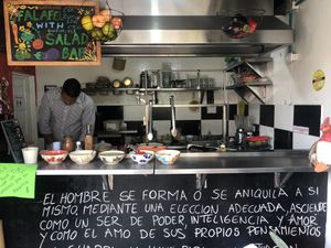 Hello! at Namaste Vegan Food in Guatape