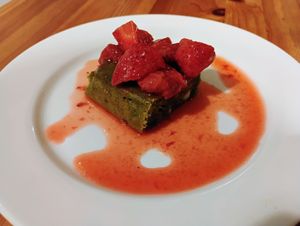 Rojak Party supper club's white chocolate matcha blondie at Bonnington Cafe in South West London