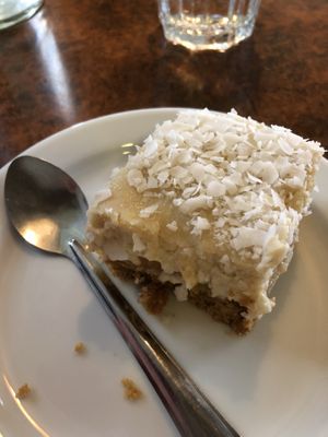 Peach coconut tofu cheesecake   at Bonnington Cafe in South West London