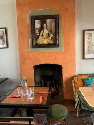 Fire place  at Bonnington Cafe in South West London