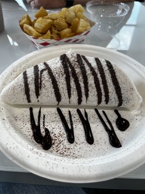 Crepe filling good but the outside very dry and hard to cut    at Veggy Street in Henderson