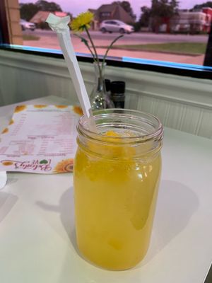 This pineapple drink was so delicious and large enough to share. at Belenty's Love in Granbury