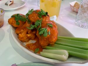 BuffaloCauliflower. Very flavorful sauce! Comes with lots of ranch for dipping. at Belenty's Love in Granbury