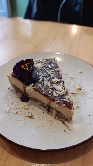 Lime and coconut cheesecake at Qura in Cusco