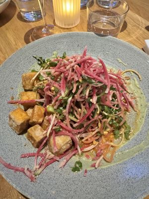 Tofu noodle bowl  at Earls in Denver