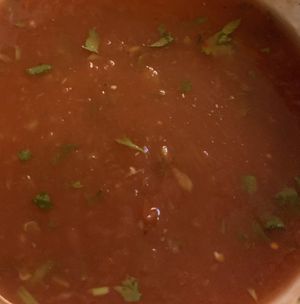 Tomato coriander sauce. Delicious! at Himal Chuli in Madison