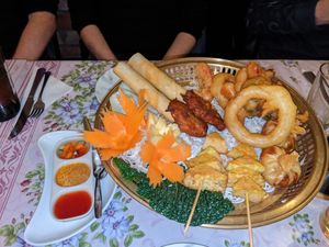 Vegetarian platter at Thai Boran in Derby