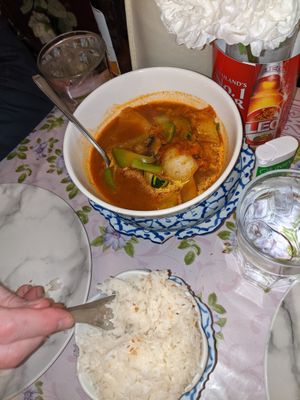 Thai vegetable red curry at Thai Boran in Derby