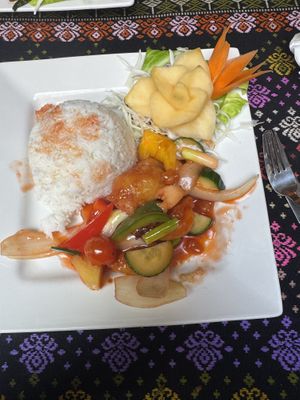 Bean curd sweet and sour stir fry   at Thai Boran in Derby
