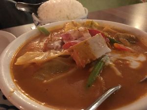 Red curry with bean curd  at Thai Boran in Derby