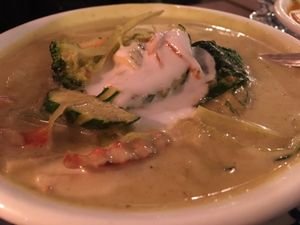 Green curry with bean curd  at Thai Boran in Derby