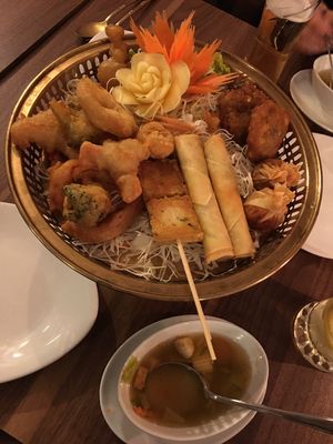Vegetarian platter  at Thai Boran in Derby