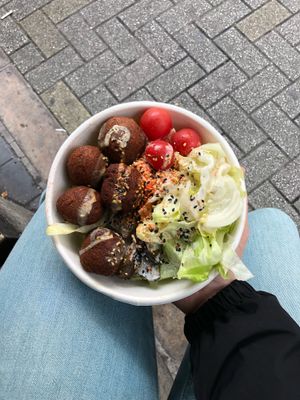 The falafel bowl  at Mega Falafel in Tokyo