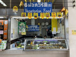 Food stall at Ramkhamhaeng University Veg Food Stall in Bangkok