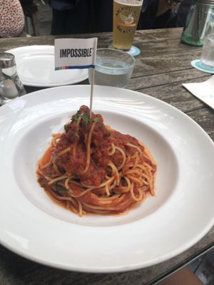 vegan impossible meatball spaghetti $19 👍🏻👍🏻 at Privé - Chijmes in Central Singapore