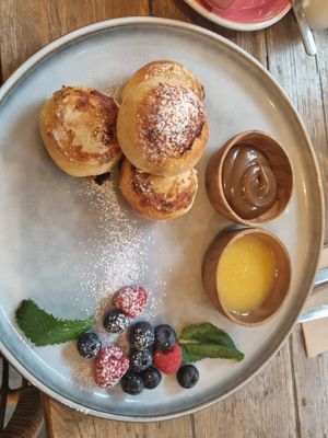 Vegetarian pancakes at The Urban Garden in Vilnius