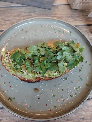 Sourdough avocado toast at The Urban Garden in Vilnius
