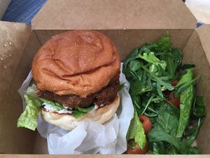 Vegan burger - take away at The Urban Garden in Vilnius